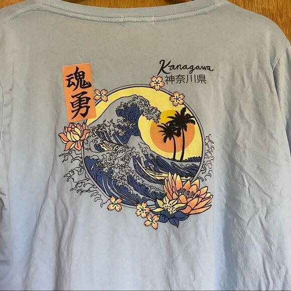 🍄 Tilly’s Full Tilt Baby Blue Long Sleeve Crop Top - Picture 4 of 5